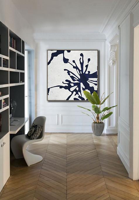 Navy Blue Minimalist Painting #NV284A - Click Image to Close